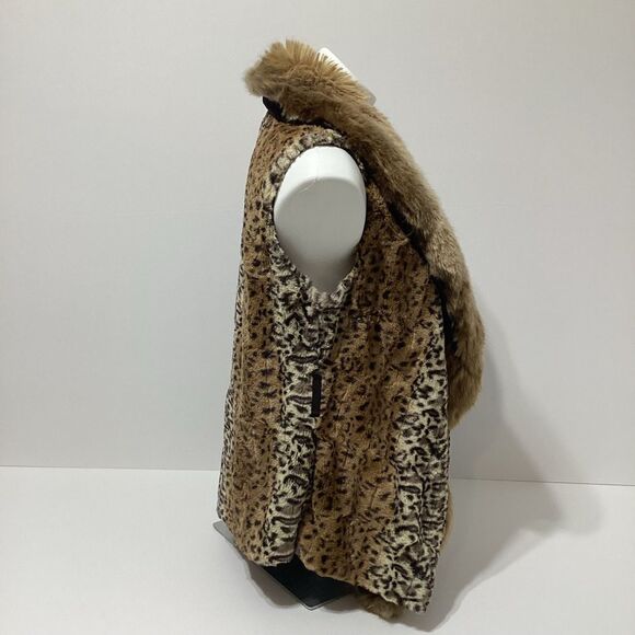 Faux Frenzi by DENA Animal Print Fake Fur Vest S - Picture 2 of 5